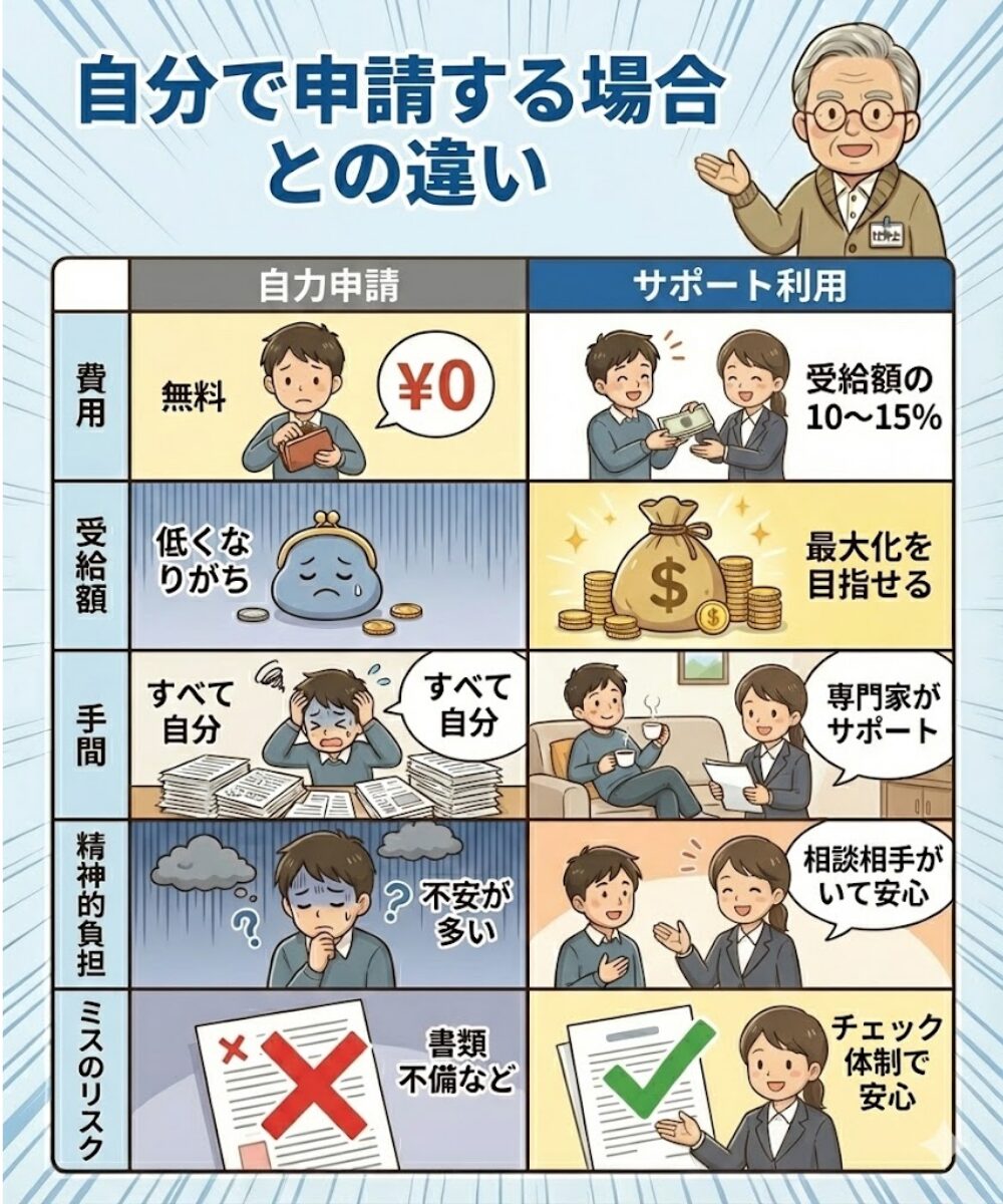 失業保険などを自分で申請する際の違い