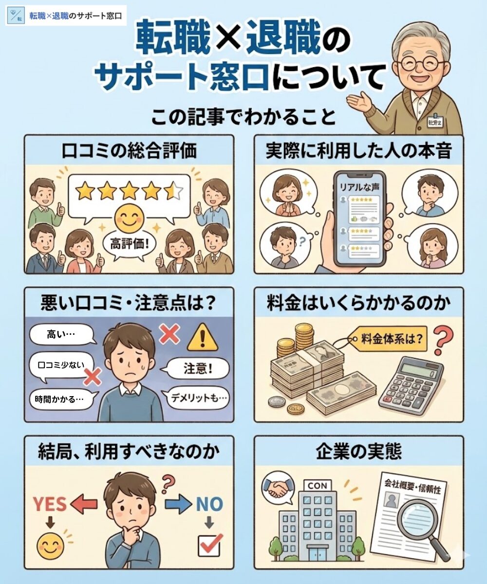 転職×退職のサポート窓口についてこの記事でわかること