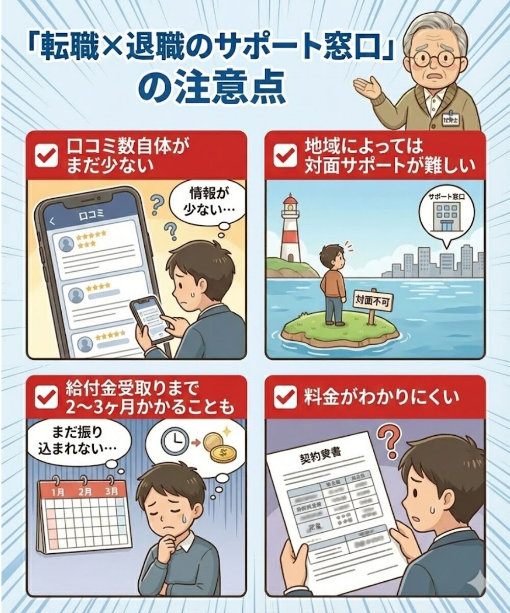 転職×退職のサポート窓口の悪い口コミ・注意点