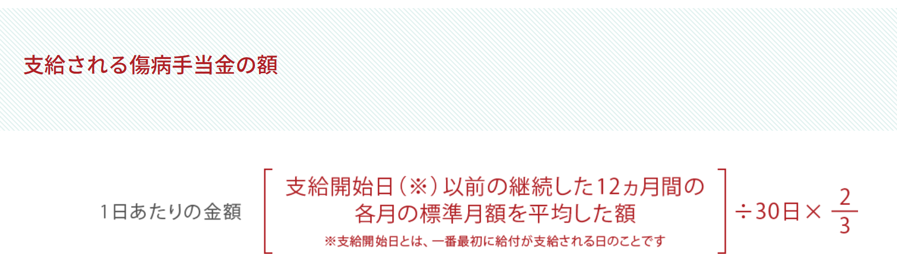 協会けんぽ公式サイトの傷病手当金計算式の記載部分（2026年3月時点）