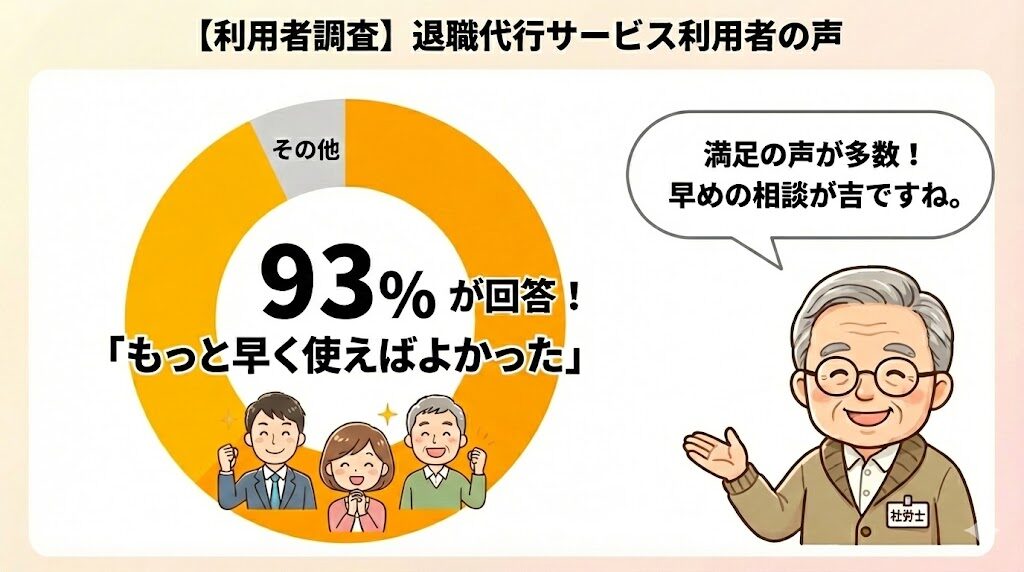 利用者調査で93%が「もっと早く使えばよかった」と回答