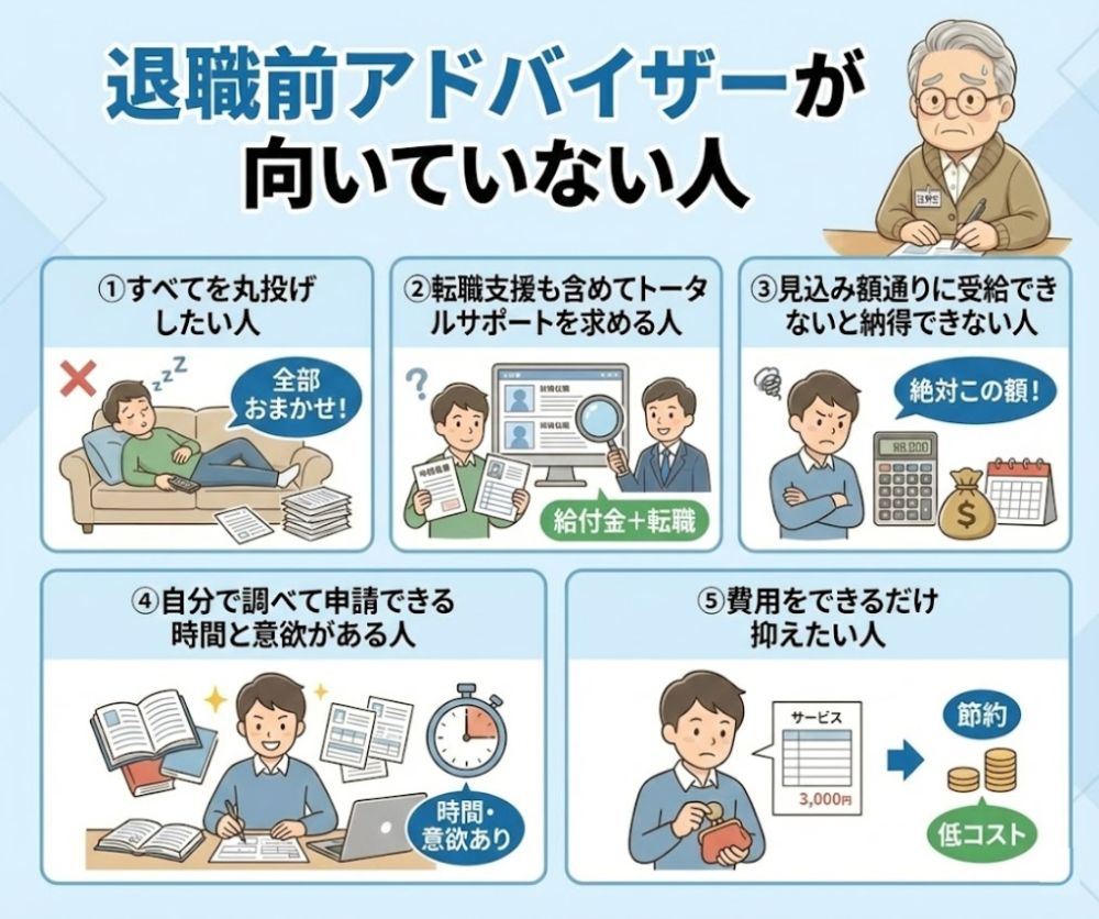 退職前アドバイザーが向いていない人