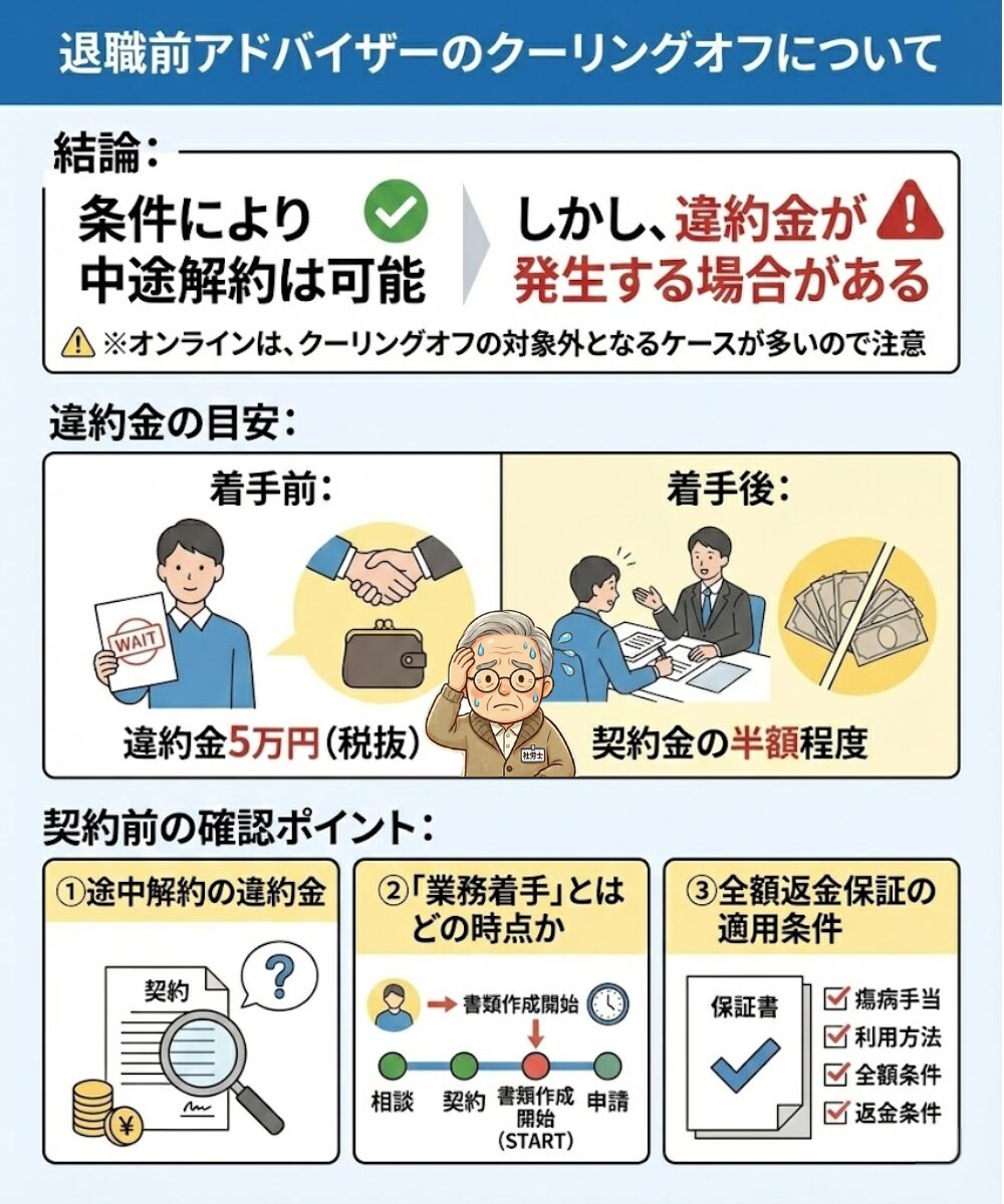 退職前アドバイザーのクーリングオフは条件により可能