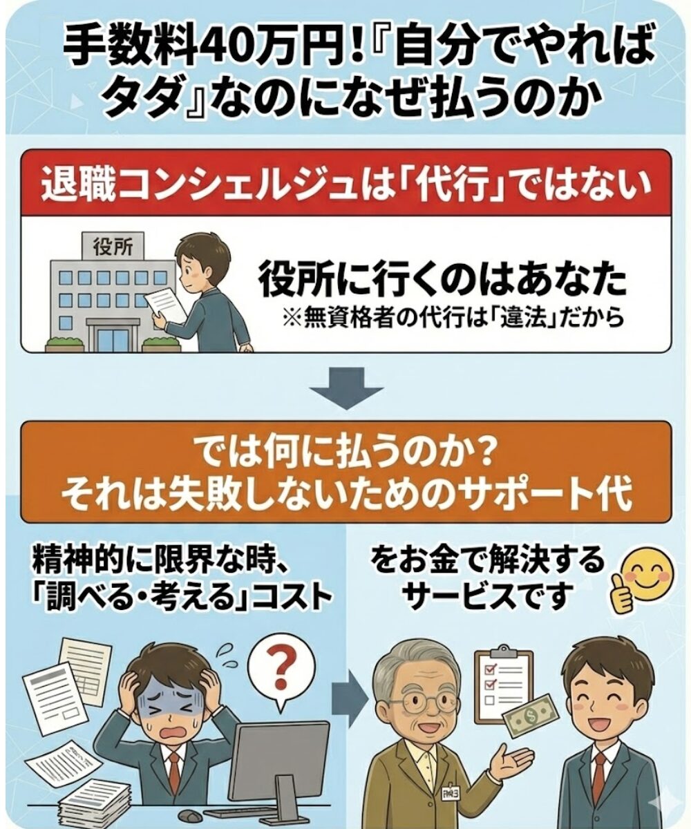 高額な手数料と「申請代行ではない」という建前