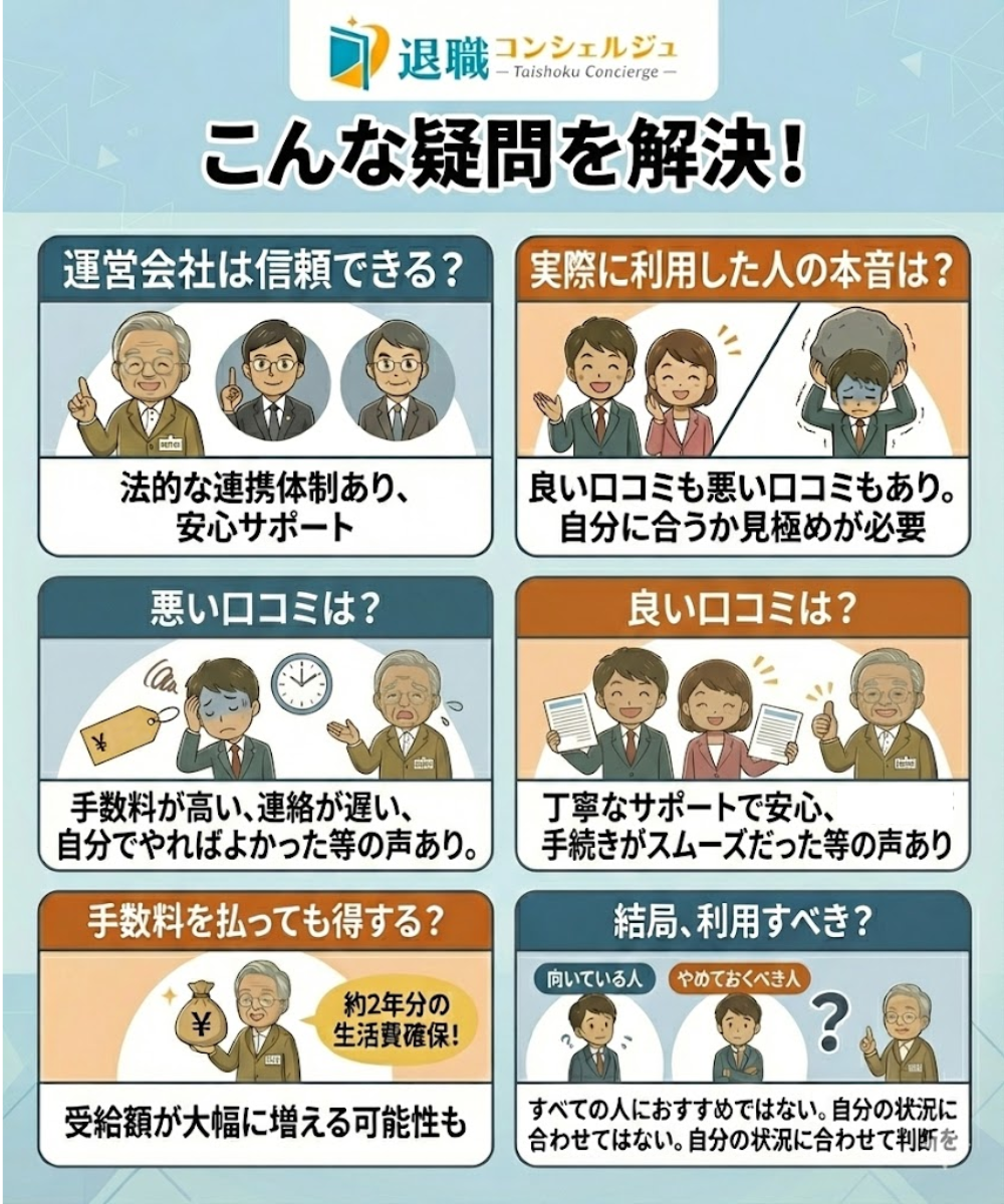 退職コンシェルジュの疑問を解決