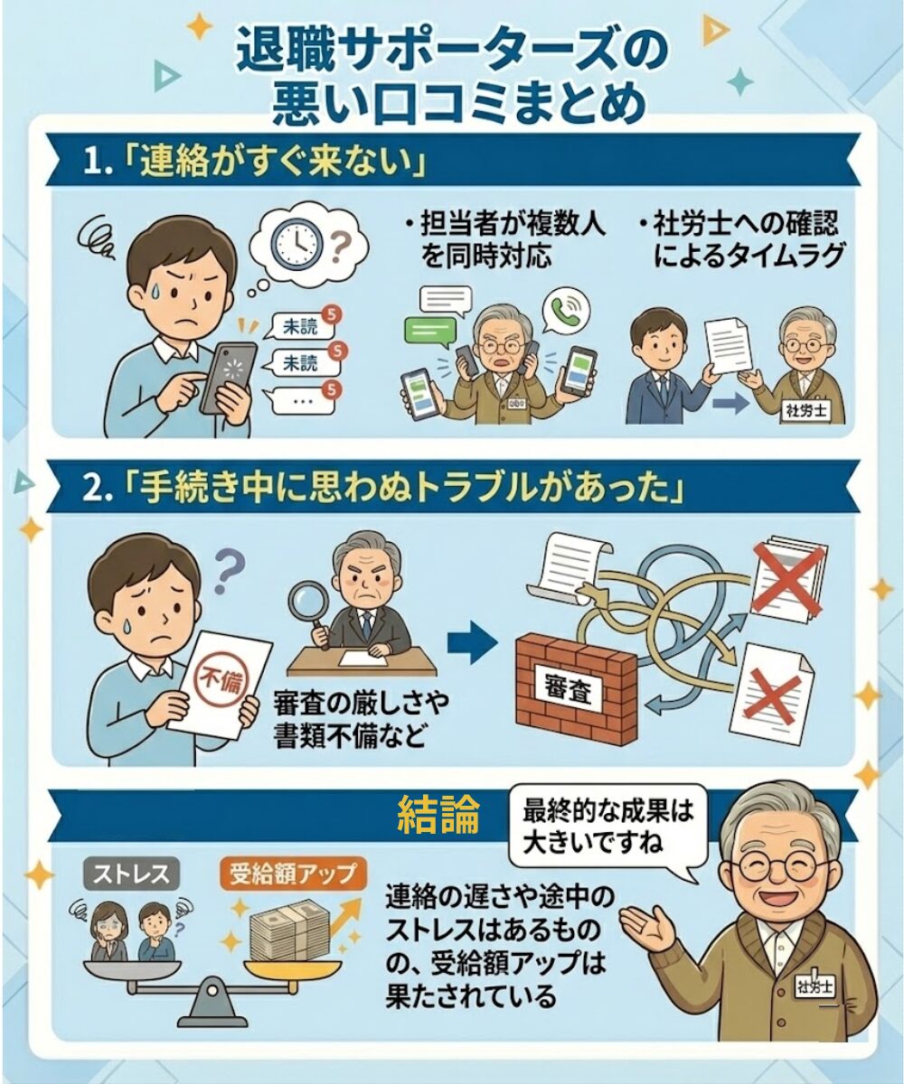 退職サポーターズの悪い口コミ（評判）