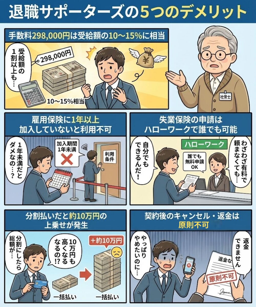 退職サポーターズを利用する前に知るべき5つのデメリット