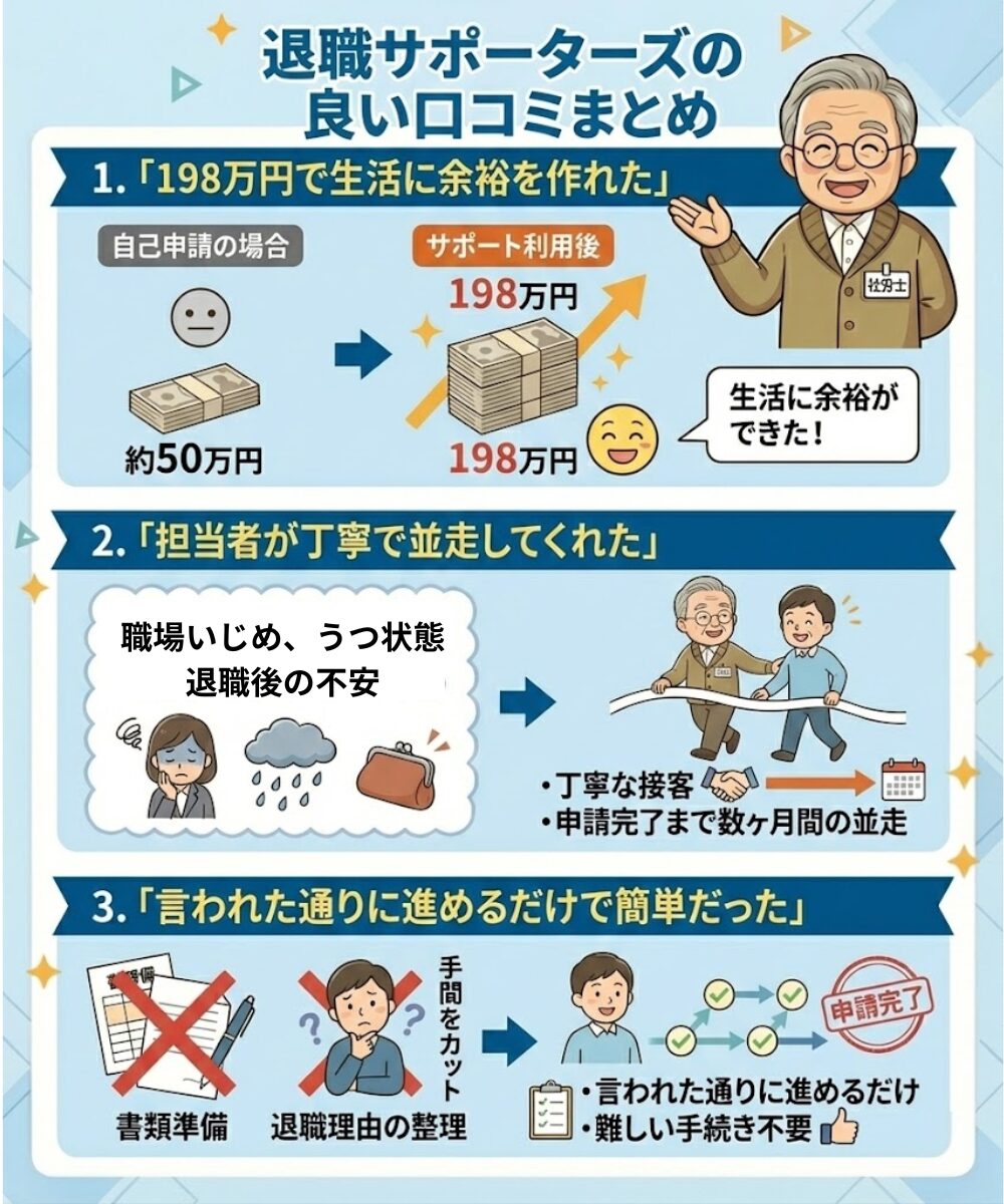 退職サポーターズの良い口コミ（評判）