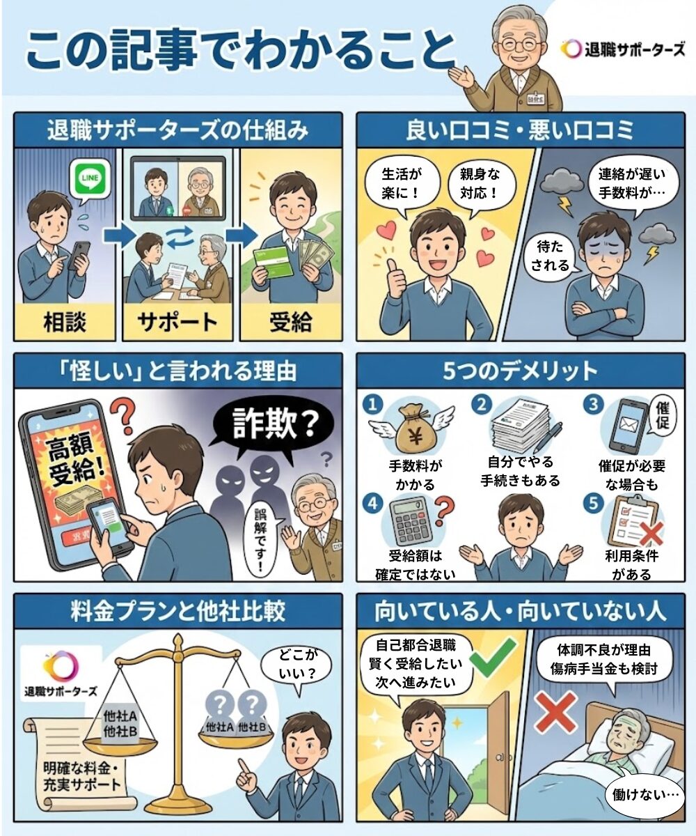 退職サポーターズの評判（口コミ）は怪しい？この記事でわかること