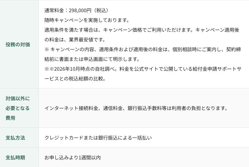 退職ステップ公式の特商法表記にある通常料金298,000円(税込)と支払い条件